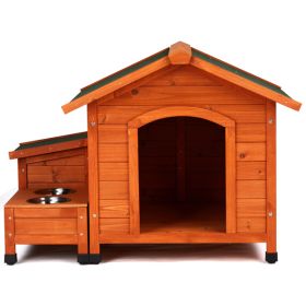 Green Asphalt Roof Golden Red Main Body Fir House Type Cat And Dog House (Option: Golden red)