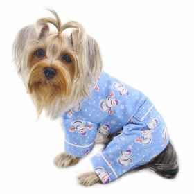 Snowman & Snowflake Flannel Pajamas with 2 Pockets (size: XS)