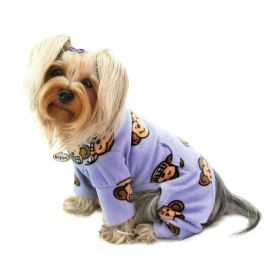 Silly Monkey Fleece Turtleneck Pajamas (size: Lavender)