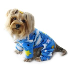 Stars and Clouds Fleece Turtleneck Pajamas (size: XS)