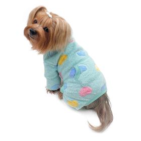 Ultra Plush Colorful Hearts Turtleneck Pajamas (size: blue)