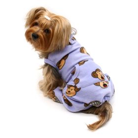 Silly Monkey Front Sleeveless Fleec Pajamas (size: Lavender)