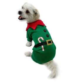 Shimmery Candy Cane Elf Bodysuit/Pajamas (size: XS)