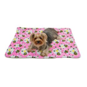Ultra Soft Minky/Plush Bumblebee and Flowers Blanket (size: One Size)