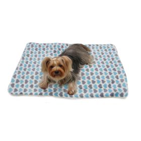 Blue & Gray Hearts Fleece/Plush Blanket (size: One Size)