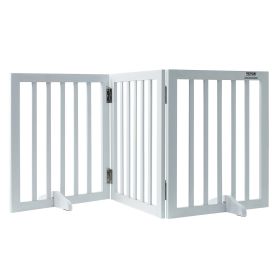 VEVOR Free Standing Dog Gate, 24" H x 60" W Freestanding Pet Gate, 3 Panels Foldable Dog Gate for Wide and Narrow Passageways (Function: Foldable, Width: 60 inch)