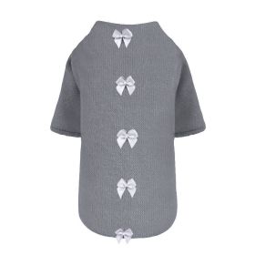 Dainty Bow Sweater (Color: Pewter, size: XXS)